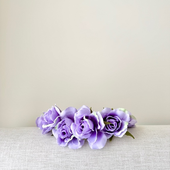 Purple Rose Flower Crown - Picture 2 of 4